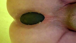 Amateur feels intense anal pleasure