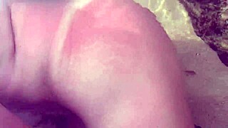 Milf gets her big tits fucked by monster cock outdoors in public POV