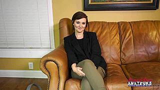 Petite brunette Kylie excels in cock sucking and sex