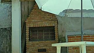 Married woman in tight body, husband sees her ass 😏