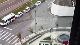 shopping trip turns into a quick blowjob from a cute girl