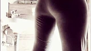 Huge ebony milf with saggy tits shakes big ass in compilation