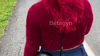 shopping trip turns into a quick blowjob from a cute girl