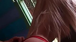gosei inserted hand in blonde's ass