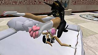 Lady Bastet Of Egypt Uses Her Servant Girl.