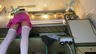 teen works without panties to earn extra cash for studies