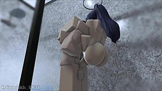 Punishing yuuka for coming uninvited sex with follower part 1!