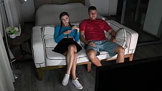 Movie Night Turns Wild With Tinder Date's Deepthroat And Facial Cumshot