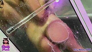 lovely lesbian couple enjoys sex in the shower and jacuzzi