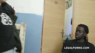 Can Lola Shine handle two BBCs stretching her tiny ass?