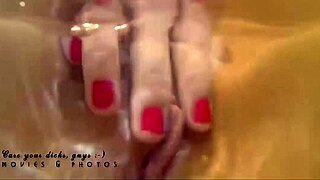 i'm that college girl bathing and touching my shaved pussy in the baby bath, scene 2