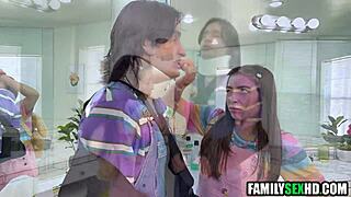 A stepsister is taking care of her injured stepbrother and stepdad