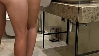 Sex In The Bathroom At College Party With Brunette Babe