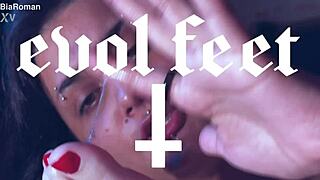 Why not lick these naughty feet while gagging on deepthroat with latina bondage and domination?