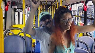 young student gets fucked on public bus while crossdressed