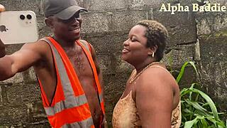 beautiful wife of oga enjoys deepthroat blowjob with contractor at home