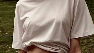 Sexy lingerie models pose barefoot under cherry blossoms