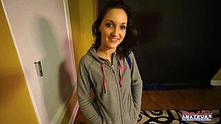 Petite Brunette Ryann Hints At Deep Pussy Fucking After Sucking Cock