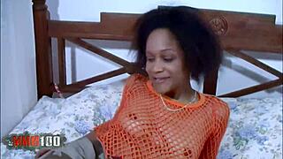 shania, a delicious 18+ french black girl, takes a hard anal fuck on the bed with her skinny frame.