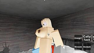 roblox sex condo where characters engage in big ass blowjob and creampie doggystyle