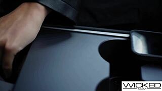 Beautiful blondes Emma Hix and Blake Blossom get their pussies dicked hard in threesome