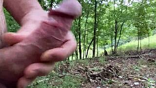 Naked Flashing In The Forest Nature