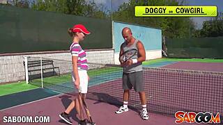 how does the young euro redhead handle training fuck?