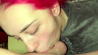 Pretty slave getting sloppy throat fucking and ball licking