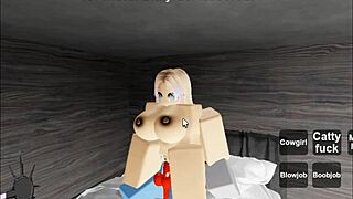 roblox sex condo where characters engage in big ass blowjob and creampie doggystyle