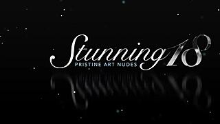 Teen Brunette Pauline Plays With Oily Dildo