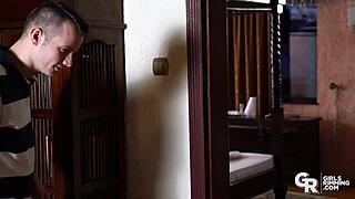 hot brunette babe azure angel gets extreme ass licking