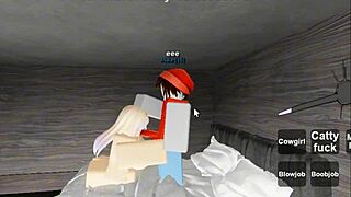 roblox sex condo where characters engage in big ass blowjob and creampie doggystyle