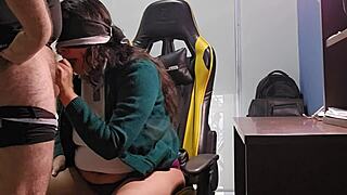 Teacher fucks lactating student in class