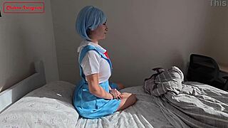 Shinji Fucks Rei Doggystyle and Cums in Her Mouth in Cosplay