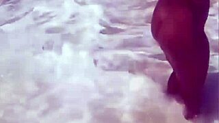 young 18+ african beauty flashes everything at the beach.