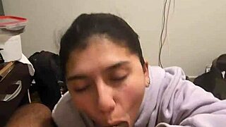 Girlfriend gives quick blowjob, can't let go.