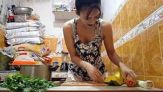 Peruvian babe's cooking lesson turns wild