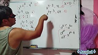 Asian Nerd With Brown Eyes Engages In Erotic Mathematical Fantasies In Bedroom With Amateur Partners