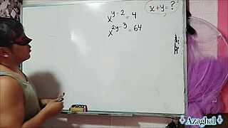 Asian Nerd With Brown Eyes Engages In Erotic Mathematical Fantasies In Bedroom With Amateur Partners