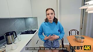 Russian babe fucks all holes to stay!