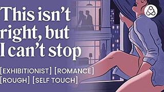 finger fucks pussy while neighbors fuck outside