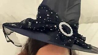 debora prado dressed as witch to deepthroat my monster cock, her blowjob is witchcraft in this couple fantasy.