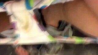 Pretty pierced pussy peeing solo in the bathroom toilet