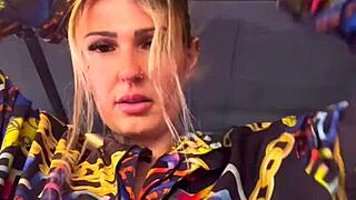 tanned girls train in gym bikini, guys stare at wet pussies, get excited