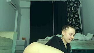 i fucked her tight pussy and virgin ass with double dildo, oh god