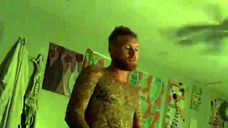 Two lovers engage in foreplay.