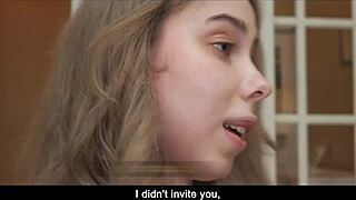 Mature cougar seduces husband on sofa while friend watches.