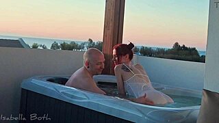 Suck my cock in the hot tub, she says