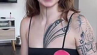 I, the hot tattoo teen, gave a backstage blowjob while using anal toys solo.