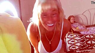 A 64-year-old granny tries on bikinis and outfits.